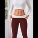 thumbnail image 4 of Leggings de Cintura Alta y Gruesos para Mujer: Pantalones de Yoga, Ciclismo y Entrenamiento con Control de Abdomen Sin Transparencias. Vino Tinto S, 4 of 8