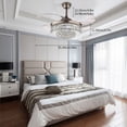 thumbnail image 3 of 36in Silver LED Crystal Chandelier Ceiling Fan with Remote Control, 3 of 16