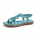 thumbnail image 5 of hoksml Women's Floral Applique Flat Sandals, Elastic Ankle Strap Open Toe Shoes for Summer and Casual Wear, 5 of 9
