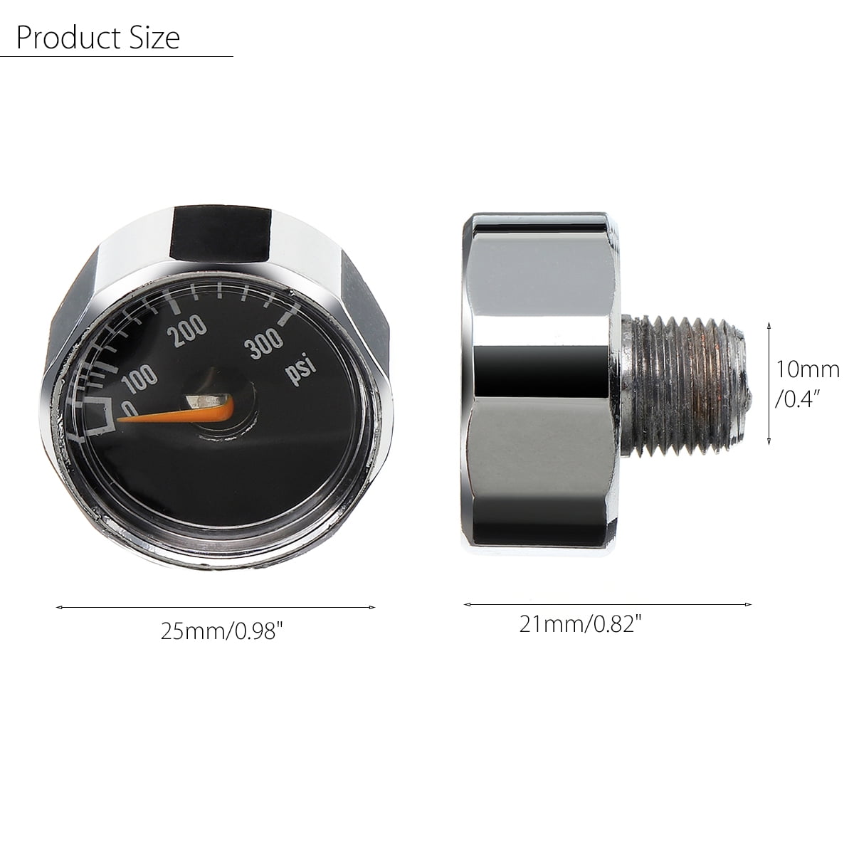 2 Pcs Micro Gauge 0.98'' 3000 psi High Pressure for HPA Paintball Tank