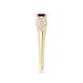 thumbnail image 3 of ANGARA Natural Aeon Vintage Style Ruby and Diamond Three Stone Engagement Ring in 14K Yellow Gold for Women (Size-4mm) | July Birthstone, Anniversary, Jewelry Gift for Women | Natural Ruby Ring, 3 of 9