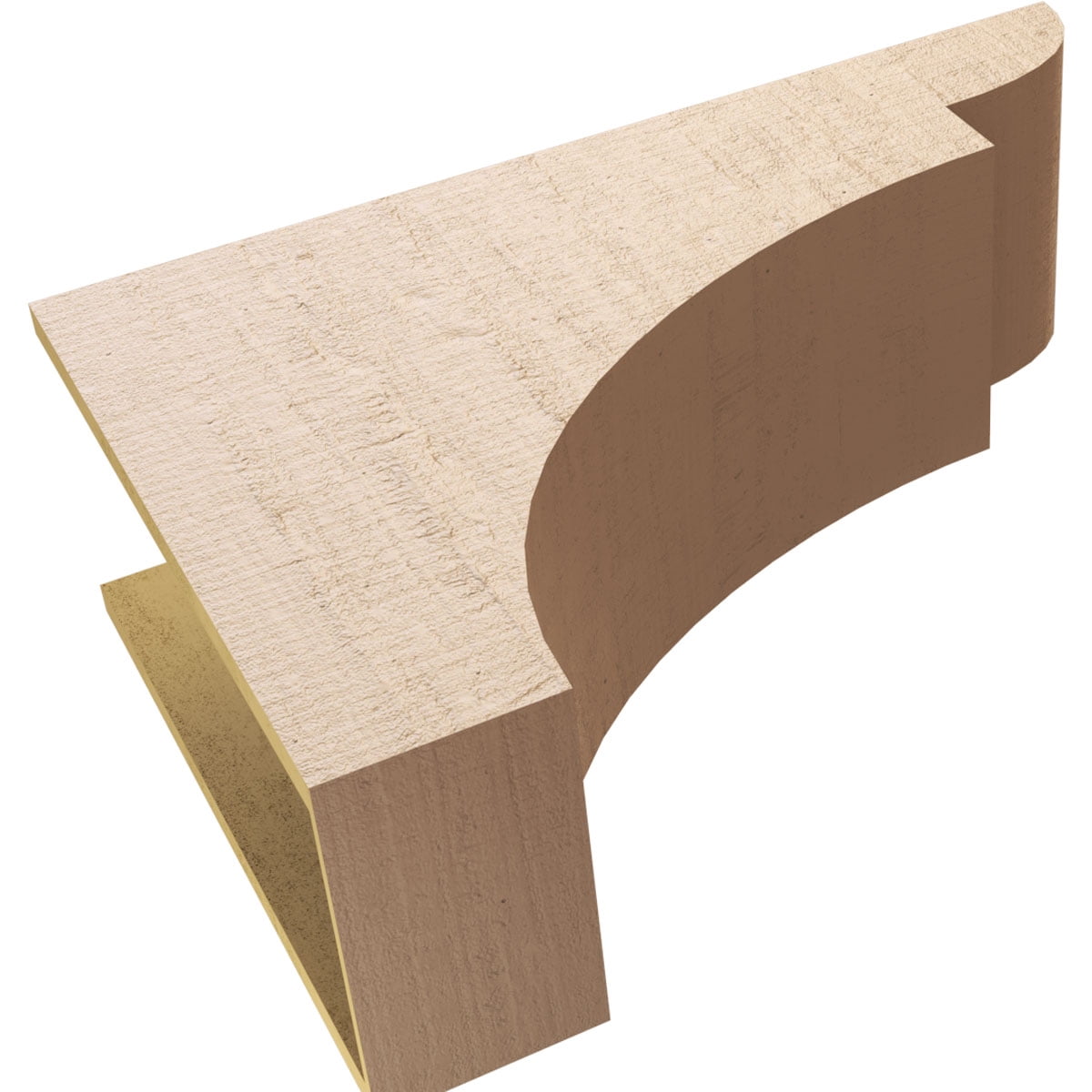 11"W x 33"D x 22"H Classic Yorktown Rough Cedar Woodgrain TimberThane Corbel, Primed Tan