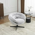 thumbnail image 6 of UHOMEPRO Swivel Accent Chair, Chenille Upholstered 360°Swivel Armchair, Reading Club Chair with Removable Cushion, Metal Base, Living Room Bedroom, Reading Corner, Gray, 6 of 8