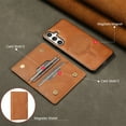 thumbnail image 6 of Allytechgroup Case for Samsung Galaxy A35 with Cards Holder, RFID Blocking 2 In 1 Wallet Case with Stand Support Wireless Charging Shockproof Magnetic Back Cover for Women Men, Brown, 6 of 6