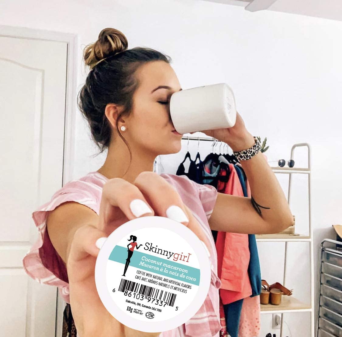 Skinnygirl Flavored Coffee Pods, Coconut Macaroon, Medium Roast Coffee in Single Serve Pods for Keurig K Cups Brewers, 24 Count Per Box, 2 Boxes