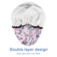 thumbnail image 4 of Shower Caps,Pioneer Flower Floral Print Pattern Waterproof Shower Cap for Women 4 Pieces,Double Reusable Hair Cover for Shower PEVA Elastic Stretch Hem, 4 of 7
