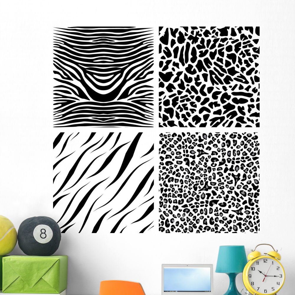 Four Seamless Patterns Wall Mural by Wallmonkeys Peel and Stick Graphic ...