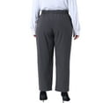 thumbnail image 4 of DARING DIVA Women's Plus Elastic High Waisted Long Straight Pants 1X Gray, 4 of 6