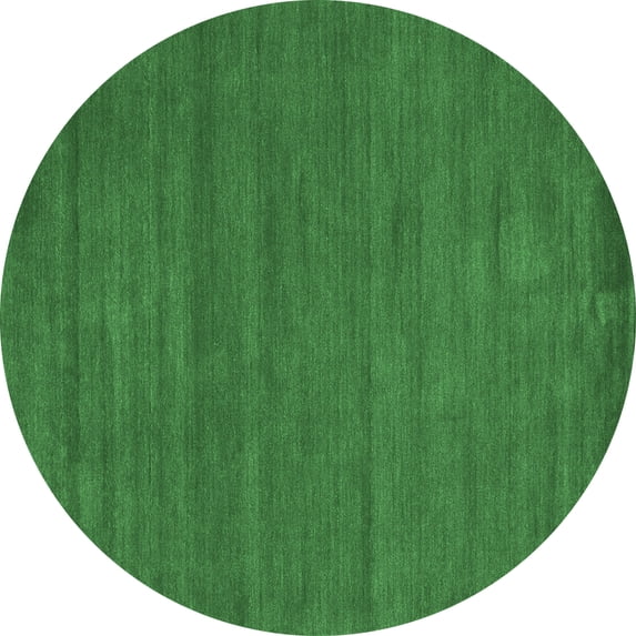 Ahgly Company Indoor Round Abstract Emerald Green Contemporary Area Rugs, 8' Round