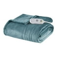 thumbnail image 1 of Serta Jeté Chauffant Électrique en Tissu Polyester Microlight Bleu, 1 of 5