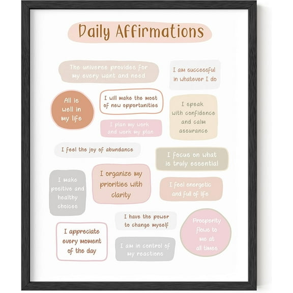 Affirmation Posters – Inspirational Posters Positive Wall Art For Office, Mental Health Posters, Self Motivation Posters