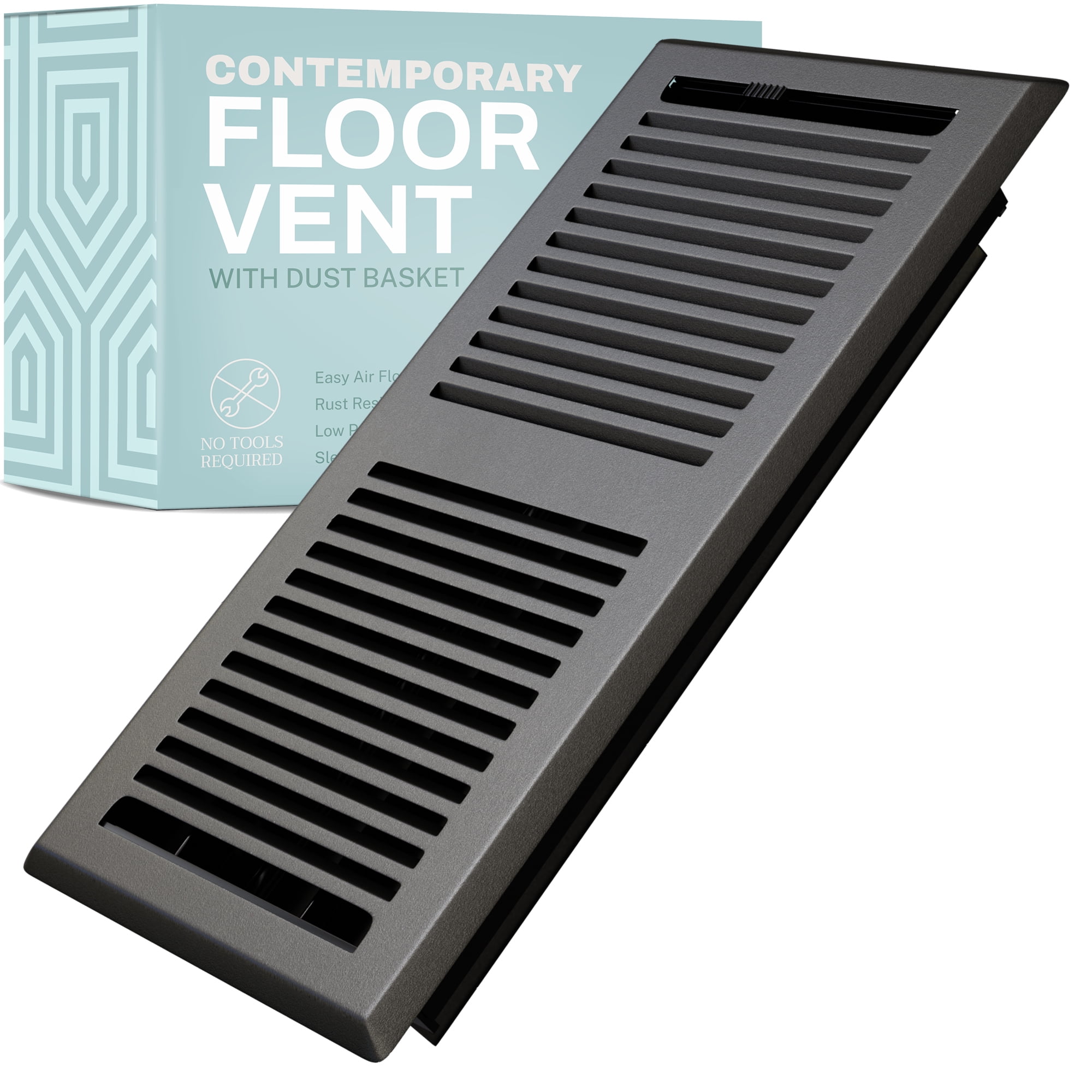 Home Intuition Contemporary 2x12 Inch Decorative Floor Register Vent