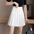 thumbnail image 5 of Lovzfmll A-line Skirts for Women, Women's Fashion Solid Color Lace Pleated Skirt College Windproof A-line Skirt White 2XL, 5 of 9