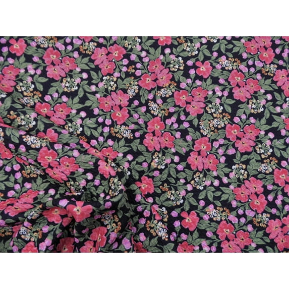 10 Yard Lot Bullet Printed Liverpool Textured Fabric Stretch Black Red Pink Green Floral V40