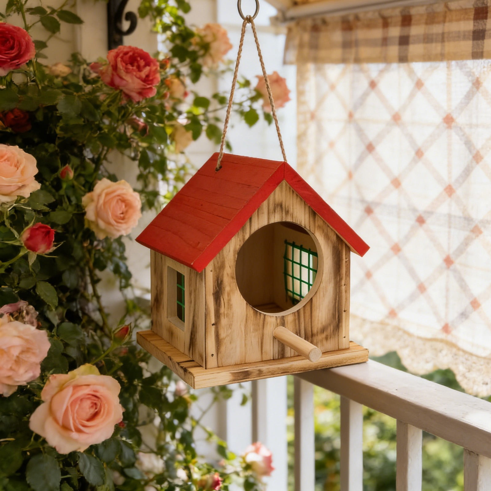 Viflosae Window Bird Feeder Window Bird Feeder Bird House Frame Wooden Bird Nests Courtyard Hanging Mini Bird Nests Outdoor Bird House Bird Feeder forest Garden Decoration