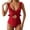 Red, variant on WAYUTE Womens One Piece Swimsuits Swimsuit for Ruffle Bathing Suit V Neck Ruched Swim Suit Cutout Swimwear