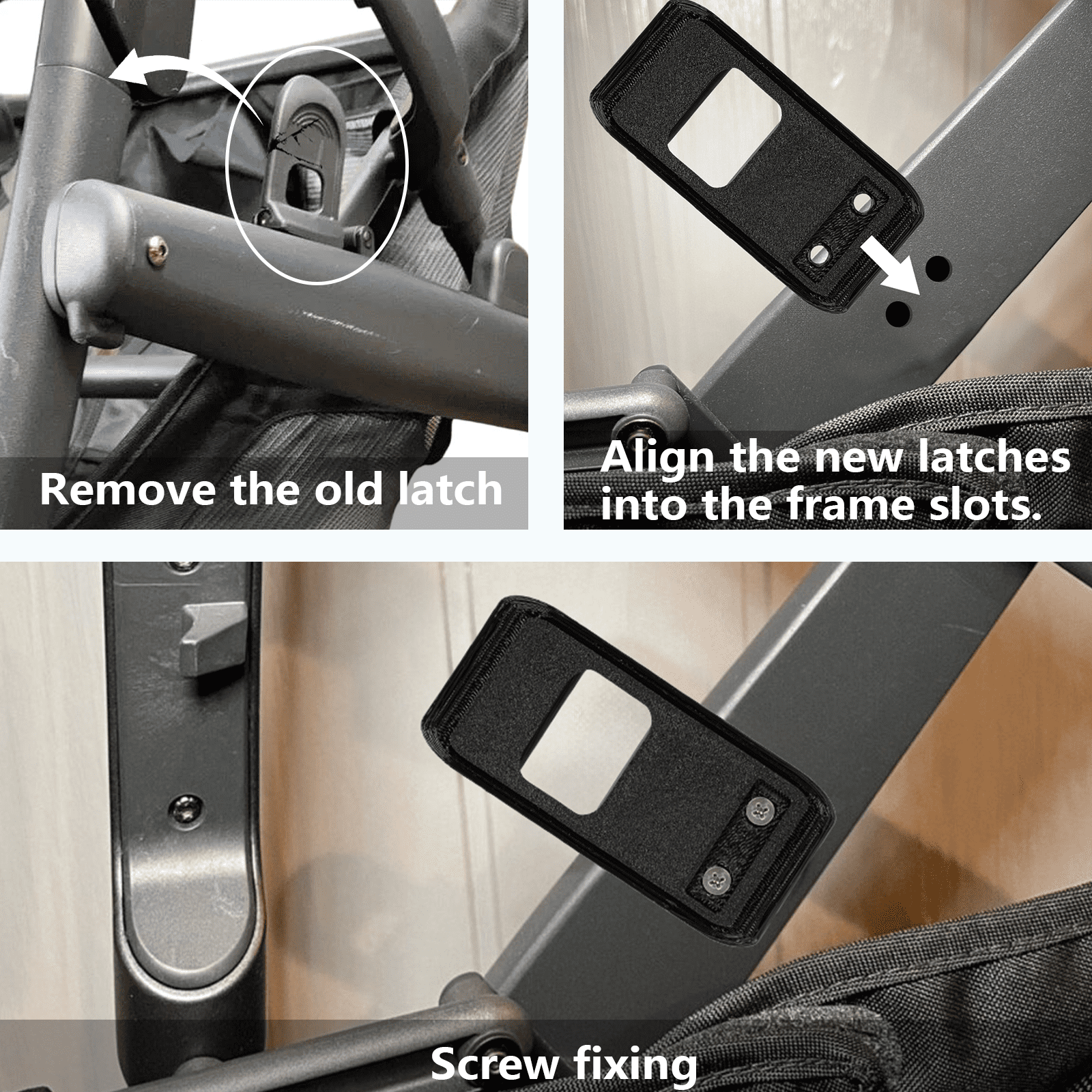 Stroller Replacement Latch Compatible with UPPAbaby Vista V1/V2 Strollers - Easy Install, Durable Plastic - Fix Broken or Lost Latch 2pc