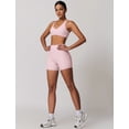 thumbnail image 6 of IDOPIP Women's 2 Piece Yoga Sets with Seamless Sports Bra and High Waist Shorts for Workout & Gym M Pink, 6 of 9
