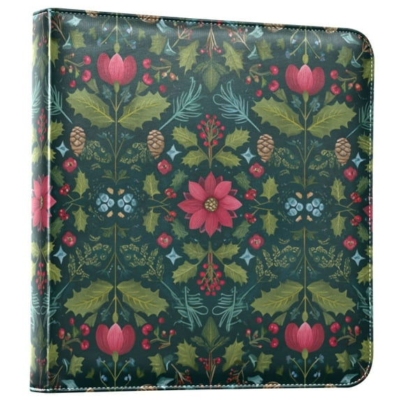 Photo Album Leather Photo Album 11.8x11.2x1.5 Inch Bookshelf Photo Album Photo Album Photo Store Scrapbook Photo Album Green Christmas Pattern