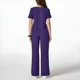 thumbnail image 4 of Womens Scrub Sets Stretch 2 Piece Uniforms Suit Nursing Fitted V Neck Top with Jogger Style Pants 2025 Purple S, 4 of 4