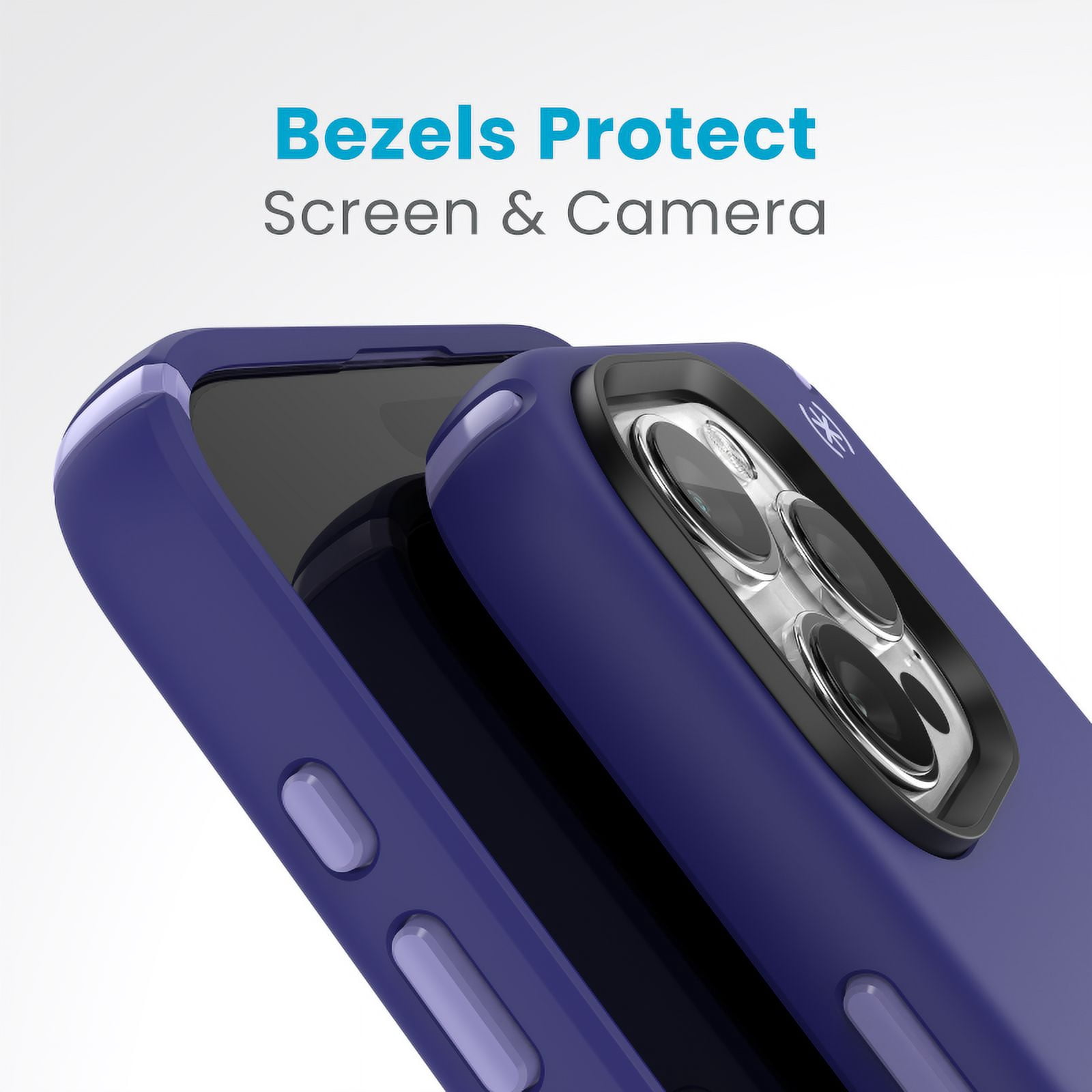 Speck iPhone 15 Pro Max Case-Presidio2 Pro-ClickLock-MagSafe-6.7 Inch Phone Case-Future Blue/Purple Ink/Sky Purple