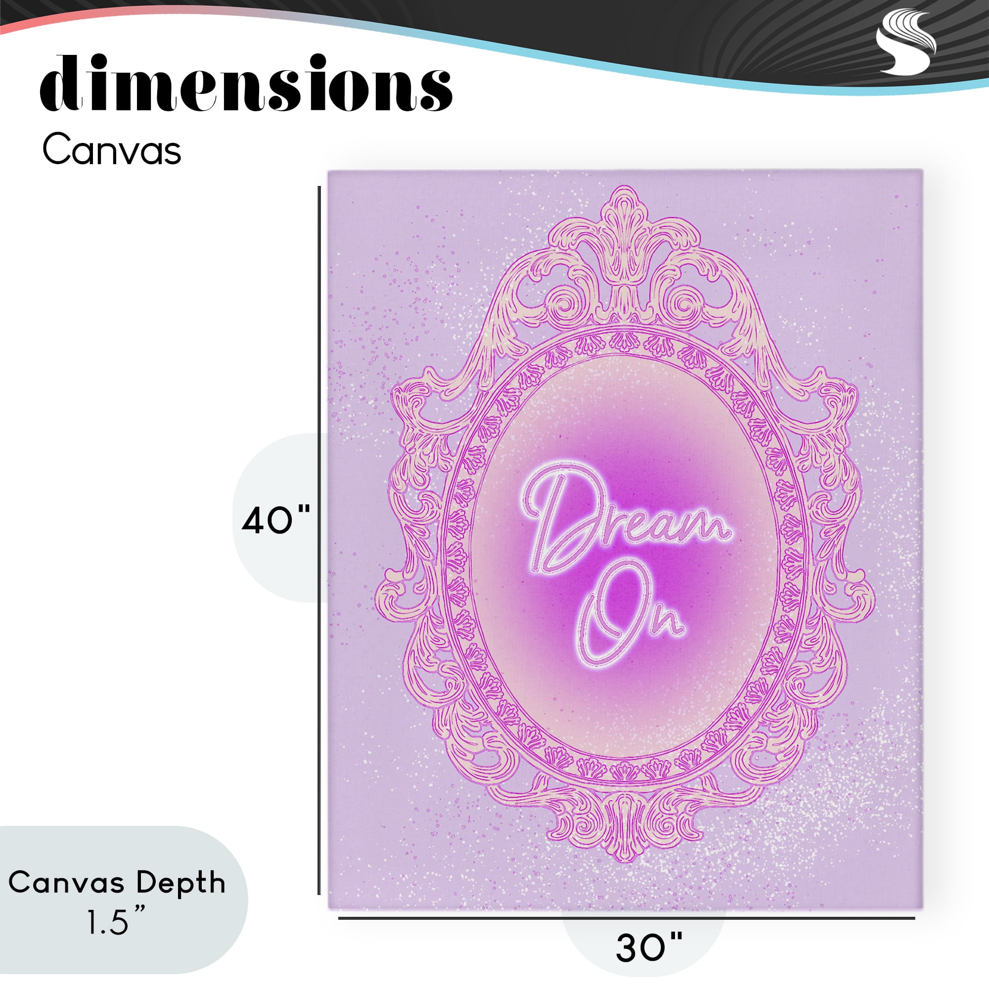 Stupell Industries Dream On Ornate Mirror Canvas Wall Art, design by Ziwei Li