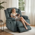 thumbnail image 2 of PAPROOS Recliner Chair, Electric Power Lift Recliner with Heat Therapy and Massage Function, Large Size Lift Chair with Remote and Side Pocket, Oversized Power Reclining Sofa, Gray Blue, 2 of 7