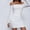 White, variant on Bodycon Dress For Women Off-Shoulder Long Sleeve with Pleated Detail, Stretch Fabric for Party, Date Night and Vacation