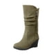 thumbnail image 2 of Zapatos de mujer, Color sólido, moda informal, gamuza, cremallera superior, tacones de cuña, cálido invierno, botas de vaquero resistentes al desgaste Wmkox8yii sa3377, 2 of 6