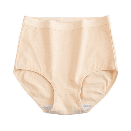 Fulorrnie Underwear for Women Plus Size Briefs Seamless Comfort Panties Cute High Waist Elastic Panty Beige XXL