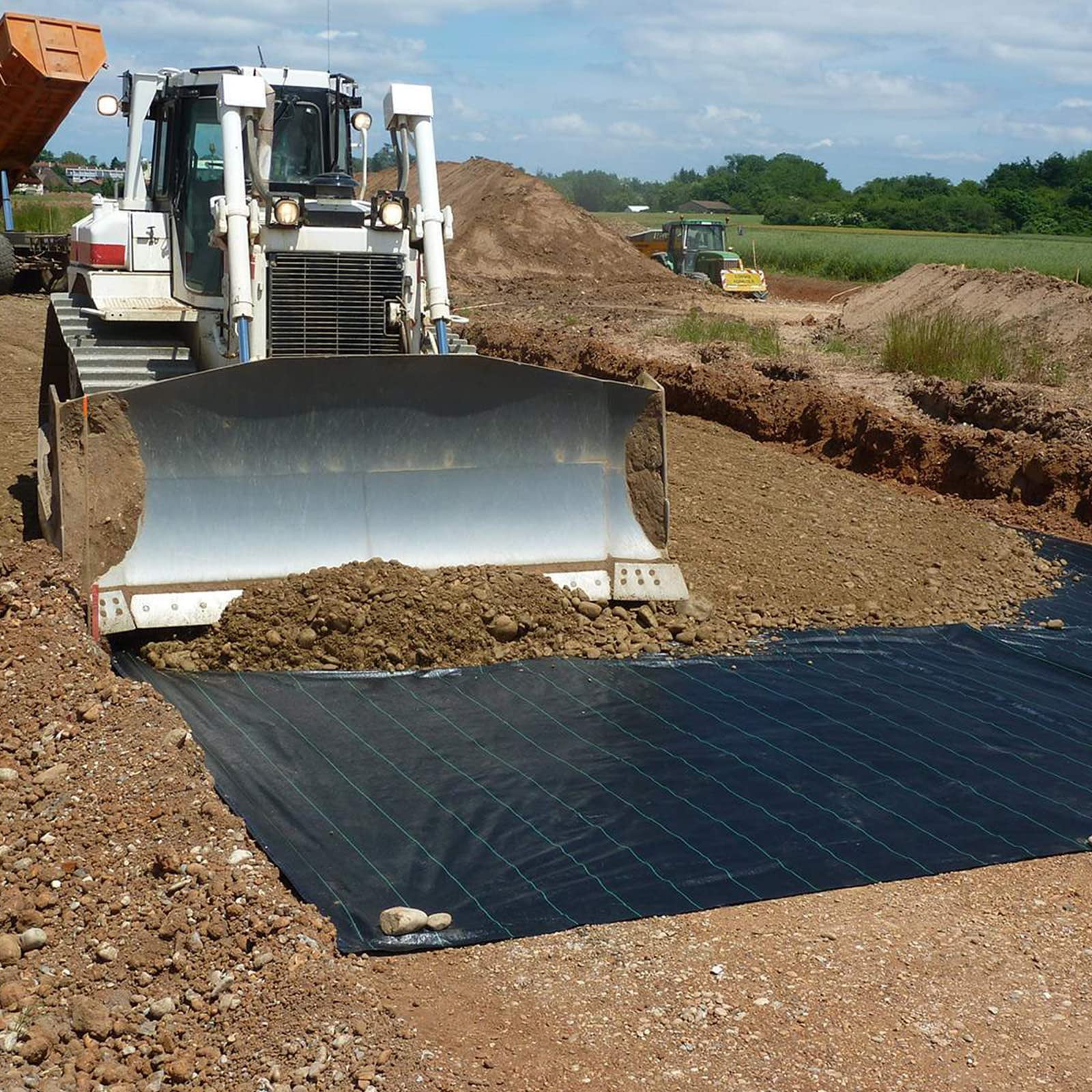 DWALE 6x300 ft Driveway Fabric, 2.4OZ Heavy Duty Road Fabric for Erosion Control, French Drain & Construction Projects