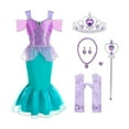 thumbnail image 1 of Robe Sirène Princesse Ariel pour Filles Cosplay Carnaval Anniversaire Fête Robe Sirène, 1 of 8