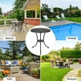 thumbnail image 4 of 36 Inch Patio Dining Table, Bronze Cast Aluminum Bistro Table with Umbrella Hole - Perfect for Outdoor Dining on Your Patio, Deck, Porch, Backyard, Garden or Balcony, 4 of 9