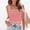 Pink, variant on Women's Tennis Tanks Square Neck Knit Crop Tank Tops with Slim Color Block Sleeveless Shirt Khaki S