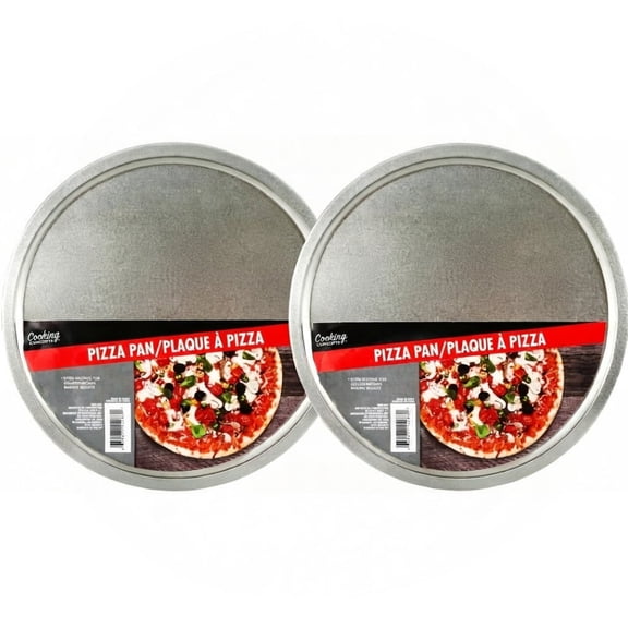 2 Pack of 12-Inch Round Nonstick Stainless Steel Silver Pizza Pan Durable And Reliable Easy To Wash For Baking