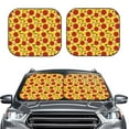 thumbnail image 2 of Windshield Sun Shade, Cute Pizza Mushrooms Pepper Foldable Car Sun Shade Windshield For Front, 2 Pieces, 2 of 4