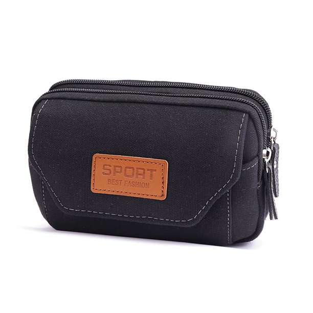 Bolsa Riñoneras de lona para hombre riñonera para teléfono al aire libre informal de mediana edad JShteea Para Estrenar