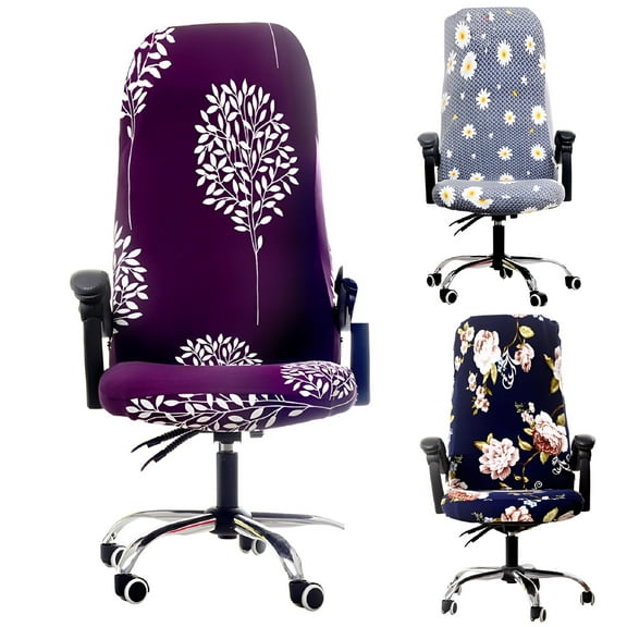 LAMIRO Universal Stretchy Chair Cover Office Armchair Protector Seat Back Case Decor