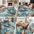 thumbnail image 5 of 8'x10' Area Rugs, Coastal Sea Turtle Indoor Outdoor Area Rug for Living Room Bedroom, Vintage Teal Nautical Beach Botanical Washable Bathroom Rugs Kitchen Floor Carpet Mats Home Decor Aesthetic, 5 of 8