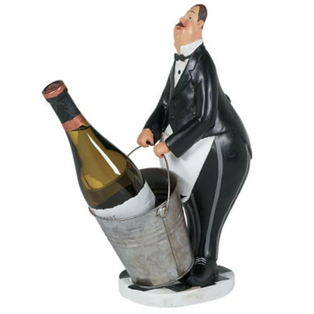 RAM Game Room Butler in Black Tuxedo 1 Bottle Tabletop Wine Rack