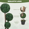 thumbnail image 4 of HOMCOM 3FT Artificial Boxwood Triple Ball Topiary Tree Set of 2, Green, 4 of 9