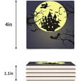 thumbnail image 3 of FMSHPON Happy Halloween Night Theme Flying Witch Set of 8 Coaster for Drinks, Absorbent Ceramic Stone Coasters Cup Mat with Cork Base for Home Kitchen Room Coffee Table Bar Decor, 3 of 4