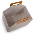 thumbnail image 5 of Truu Design Modern and Sleek Collapsible Paper Beige Storage Basket with Bamboo Handles, 5 of 5