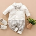 thumbnail image 2 of QWIED Baby Boy Outfits Baby Gentleman Romper Jumpsuit Cotton Long Sleeve Clothing Set 6 Months-9 Months, 2 of 3
