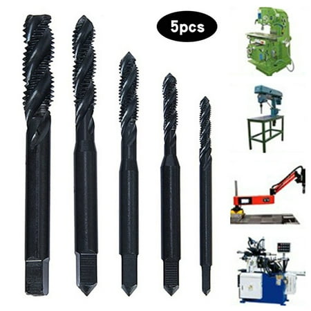 

5Pcs Black Hss Spiral Screw Tap Metric Thread Forming Drill Bits Hand Tap M3-M8