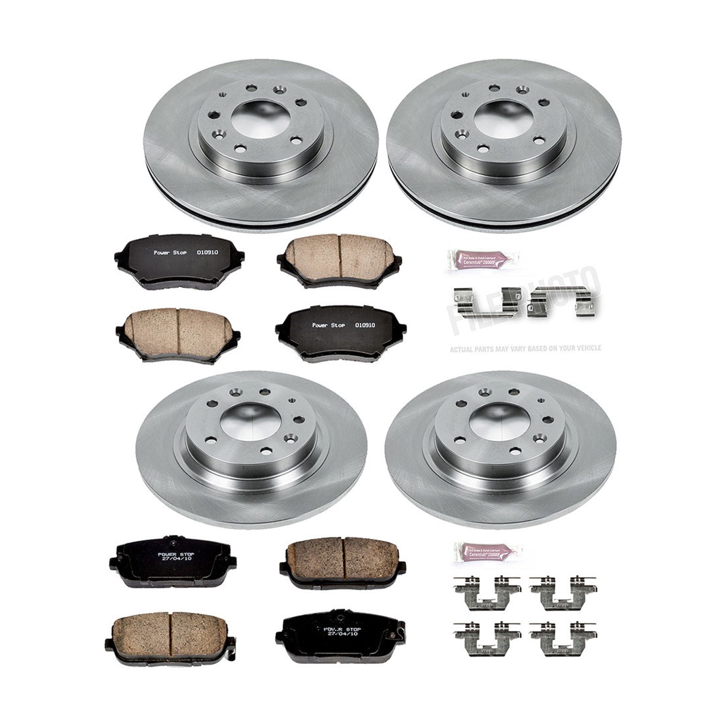 Power Stop Front and Rear Stock Replacement Brake Pad and Rotor Kit KOE4098