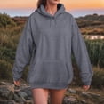 thumbnail image 2 of Xudanell Women Fashion Hoodies Sweatshirts Pastel Hooded Sweatshirts Supportive Casual Blouses for Women for Sports Work, 2 of 5