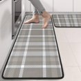 thumbnail image 2 of Kitchen Rugs Sets Of 2,Gray White Plaid Checkered Pattern Anti Fatigue Kitchen Mat Rugs Non Slip Washable,Decorative Kitchen Floor Mats for Kitchen,Sink,Laundry,17"x47"+17"x47", 2 of 5
