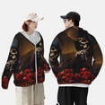 thumbnail image 3 of KLL Elegant Rose Skull Print Men's Women’s UPF 50+ Sun Protection Outdoor Hoodie Jacket Long Sleeve Fishing Hiking Performance Shirt-XX-Large, 3 of 6