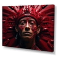thumbnail image 2 of Designart "Crimson And Onyx Aztec Fighter Likeness I" African Mask Wall Decor, 2 of 7